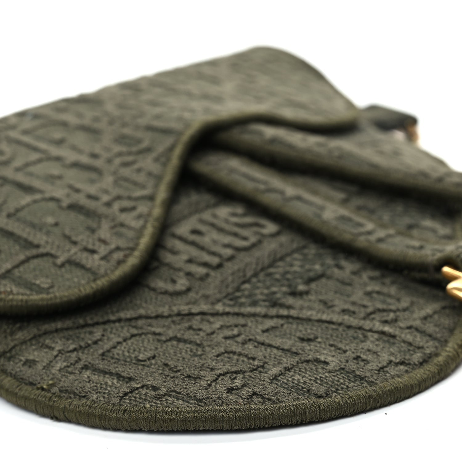 Christian Dior Oblique Embroidered Saddle Belt Pouch Green 8 of 9