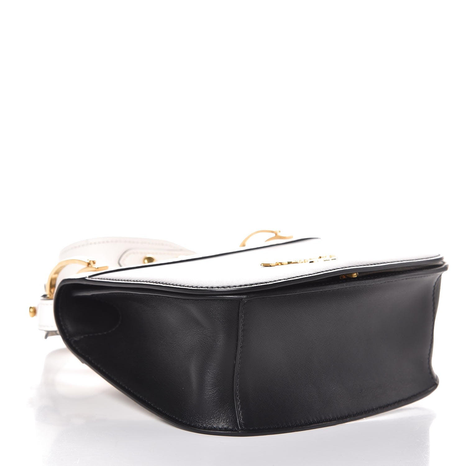 Prada City Calf Pionniere Saddle Bag Black White 4 of 6