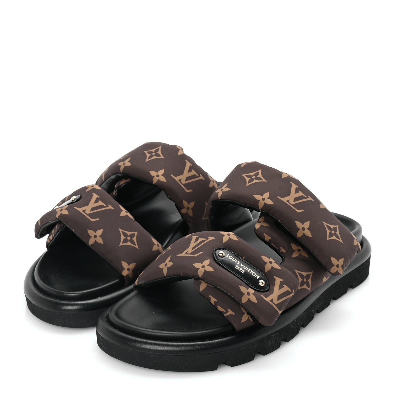 Louis Vuitton Nylon LV Pool Pillow Flat Comfort Mules 40  Cacao Brown 2 of 8