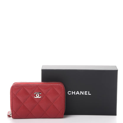 Chanel Caviar Quilted Zip Coin Purse Red 8 of 8