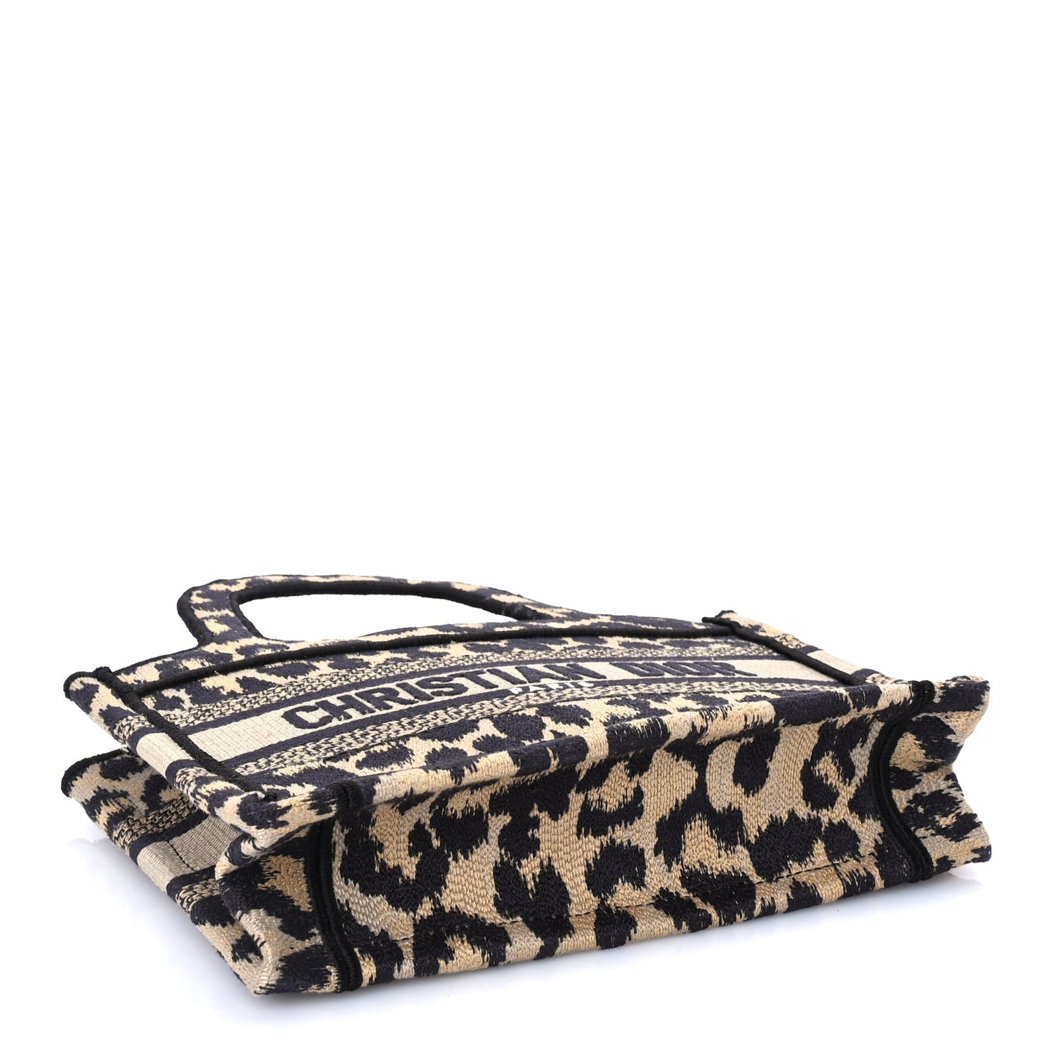 Christian Dior Canvas Mizza Embroidered Mini Leopard Book Tote
