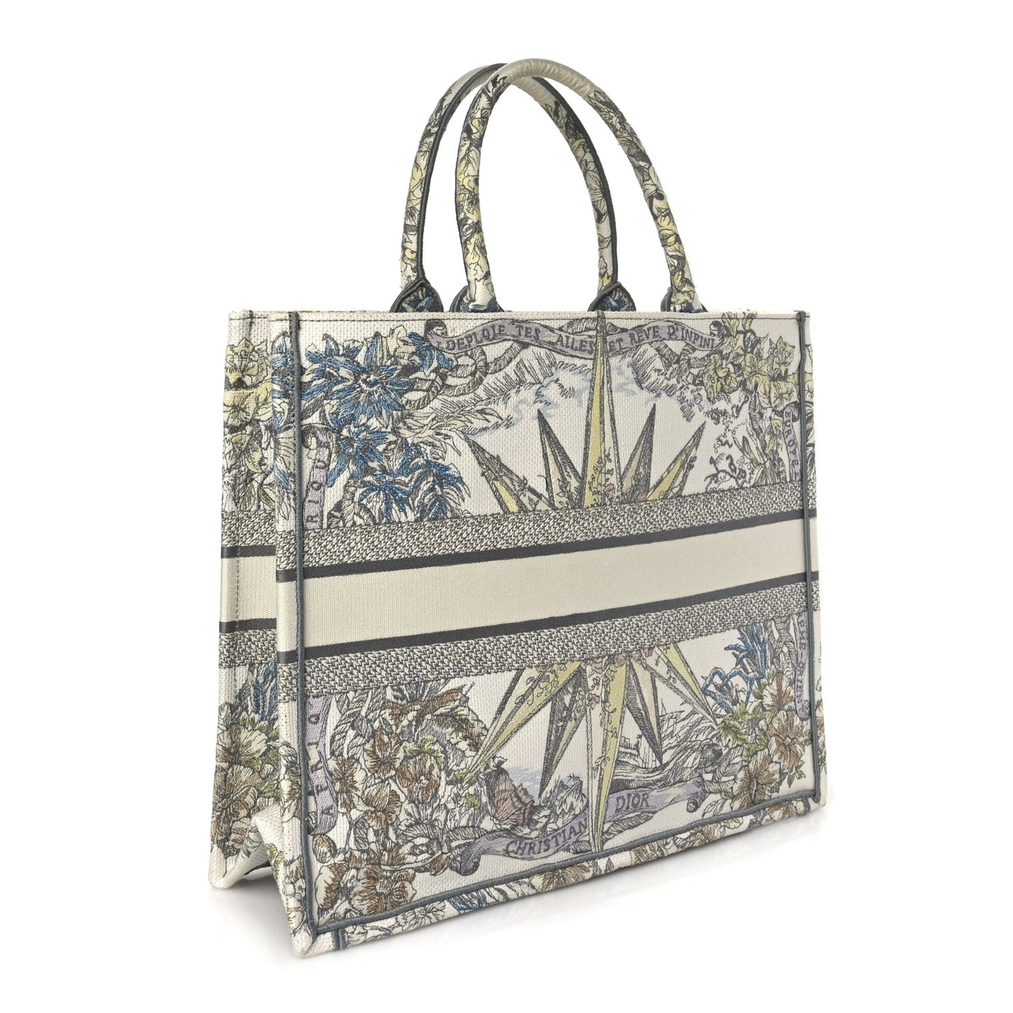 Canvas Embroidered Large Rêve d'Infini Book Tote Multicolor