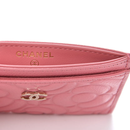 Chanel Caviar Camellia Embossed Card Holder Pink 6 of 8