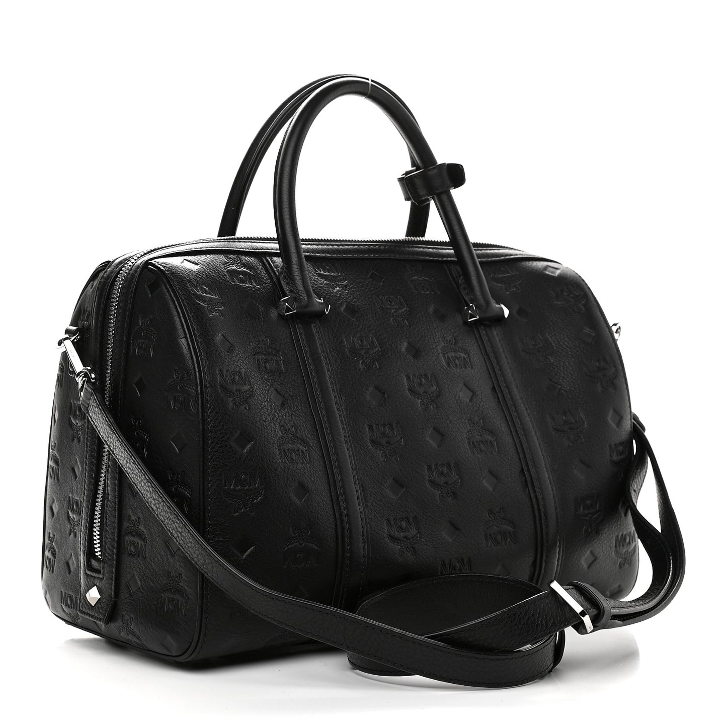 Calfskin Ottomar Monogram Boston Bag Black