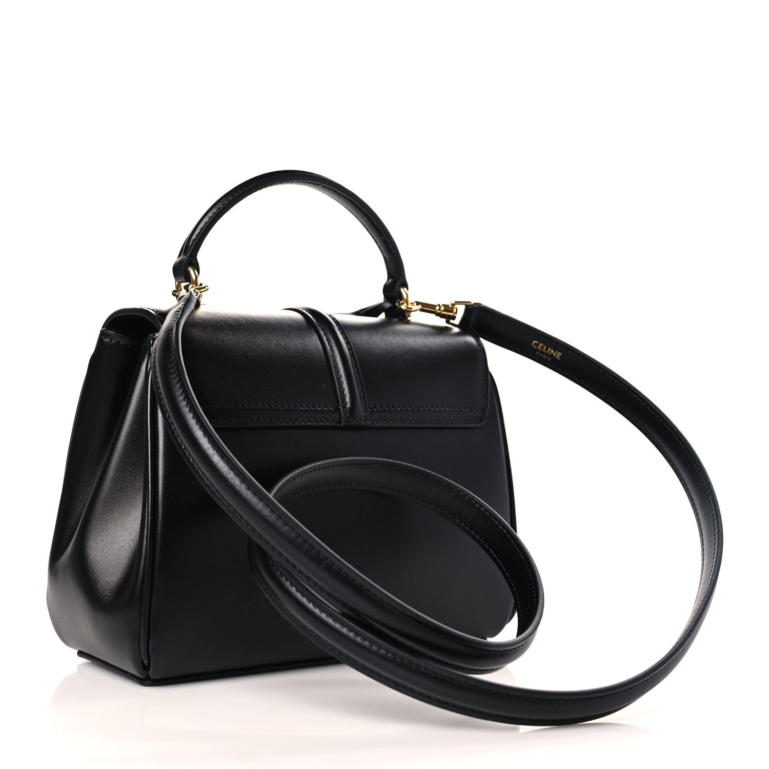 Celine Satinated Calfskin Mini 16 Top Handle Bag Black 3 of 10