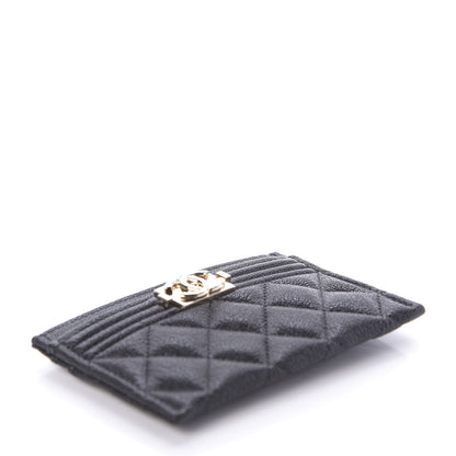 Chanel Caviar Quilted Boy Card Holder Black 4 of 9