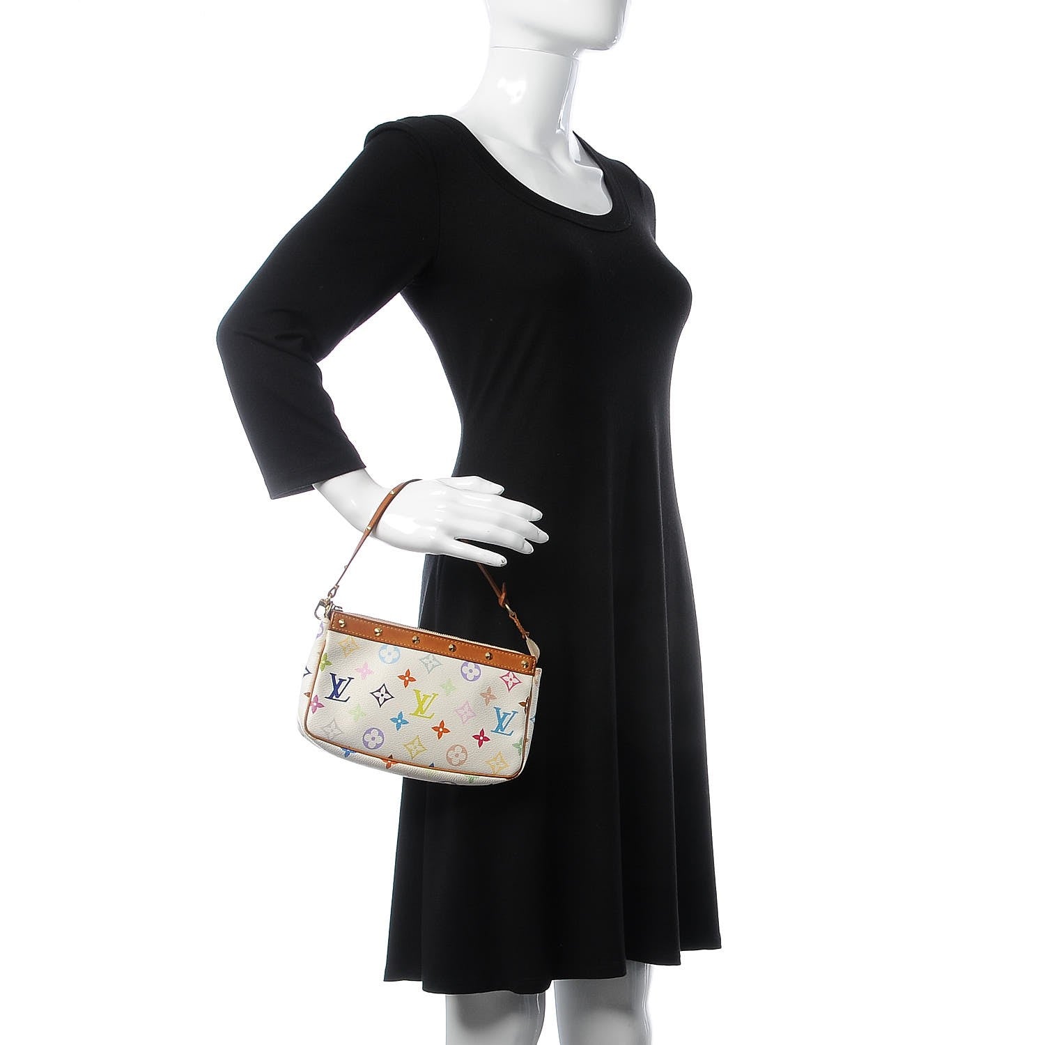 Louis Vuitton Monogram Multicolor Pochette Accessories White 2 of 12