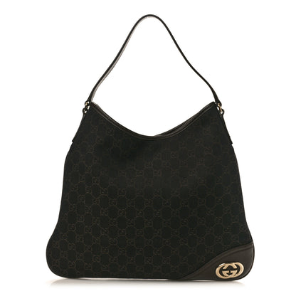 Gucci Monogram Medium New Britt Hobo Dark Brown 1 of 14