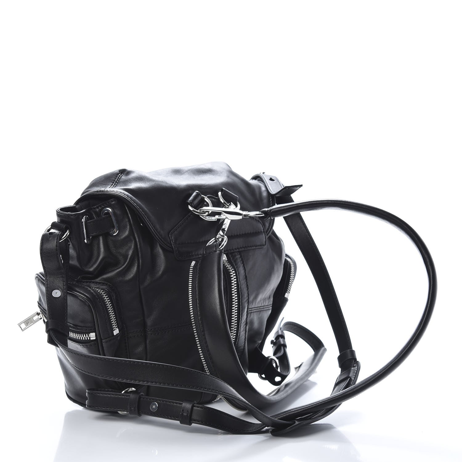 Alexander Wang Lambskin Mini Marti Backpack Washed Black Rhodium Hardware 2 of 10