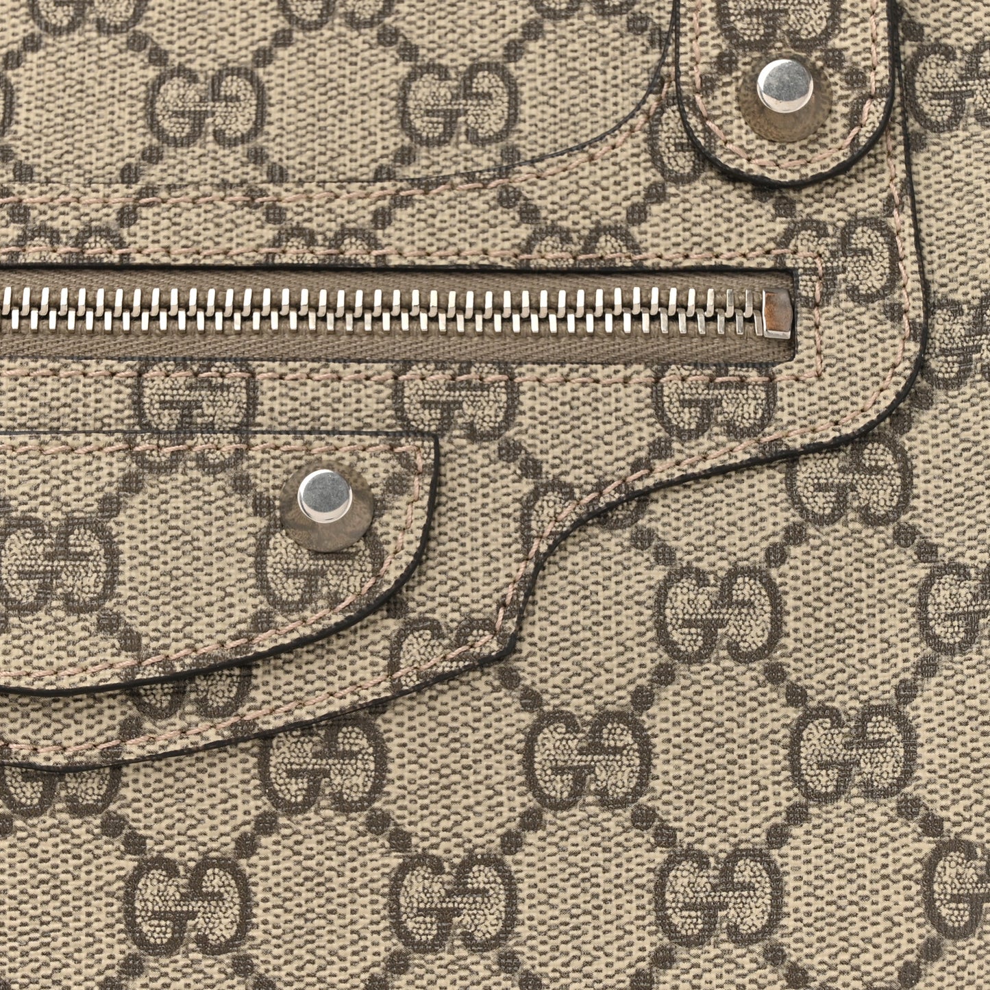 X GUCCI GG Supreme Monogram Neo Classic Silver Hardware City Beige Ebony