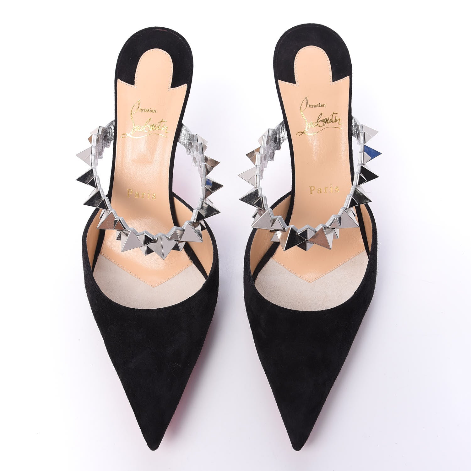 Christian Louboutin Veau Velours Specchio Planet Choc 80 Mule 40.5 Black 5 of 10