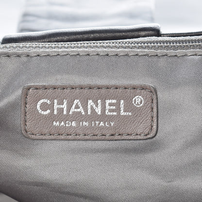 Chanel Lambskin Patchwork Accordion Flap Black White 8 of 9