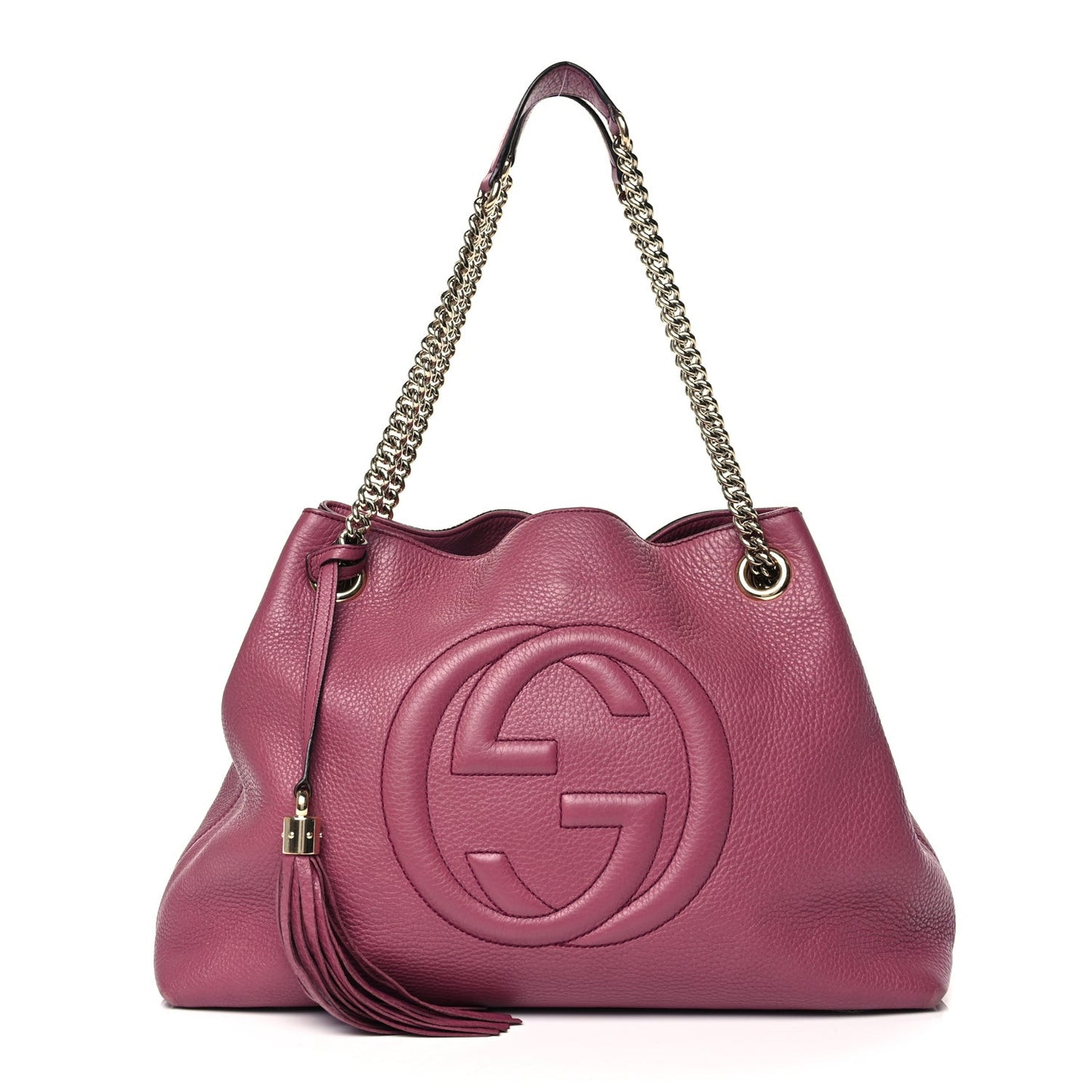 Pebbled Calfskin Medium Soho Chain Shoulder Bag Peonia Flower