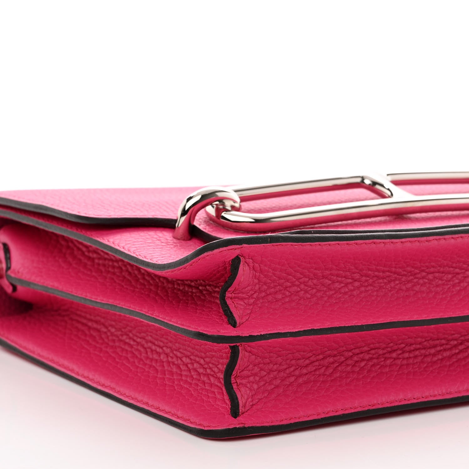 Hermes Taurillon Clemence Sac Roulis 23 Rose Shocking 9 of 11