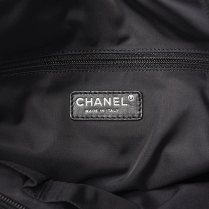 Chanel Coated Canvas Quilted Large Paris Biarritz Tote Black 5 of 10