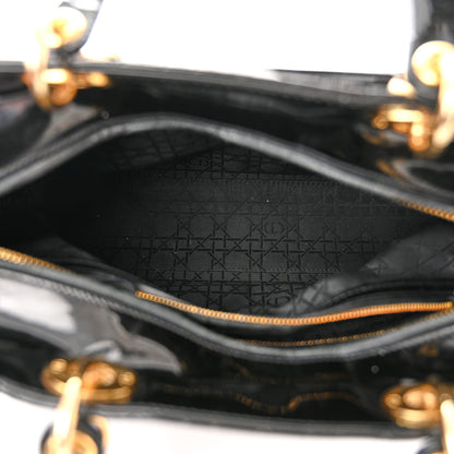 Christian Dior Patent Cannage Large Lady Dior Black 5 of 15