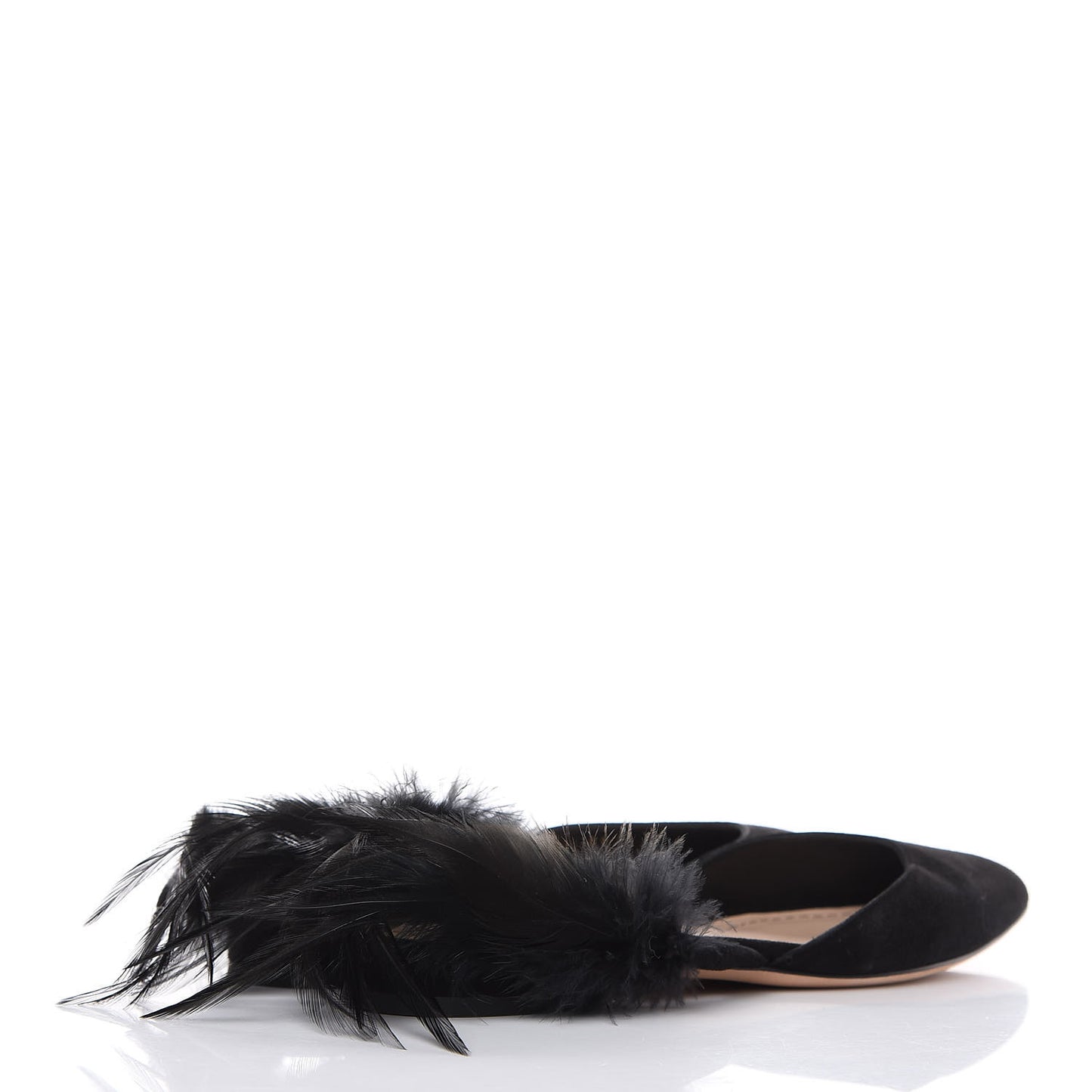 Suede Feather Dior Ethnie Flats 35.5 Black