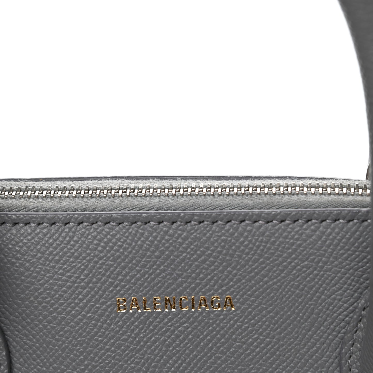 Grained Calfskin S Ville Top Handle Bag Gris Glace