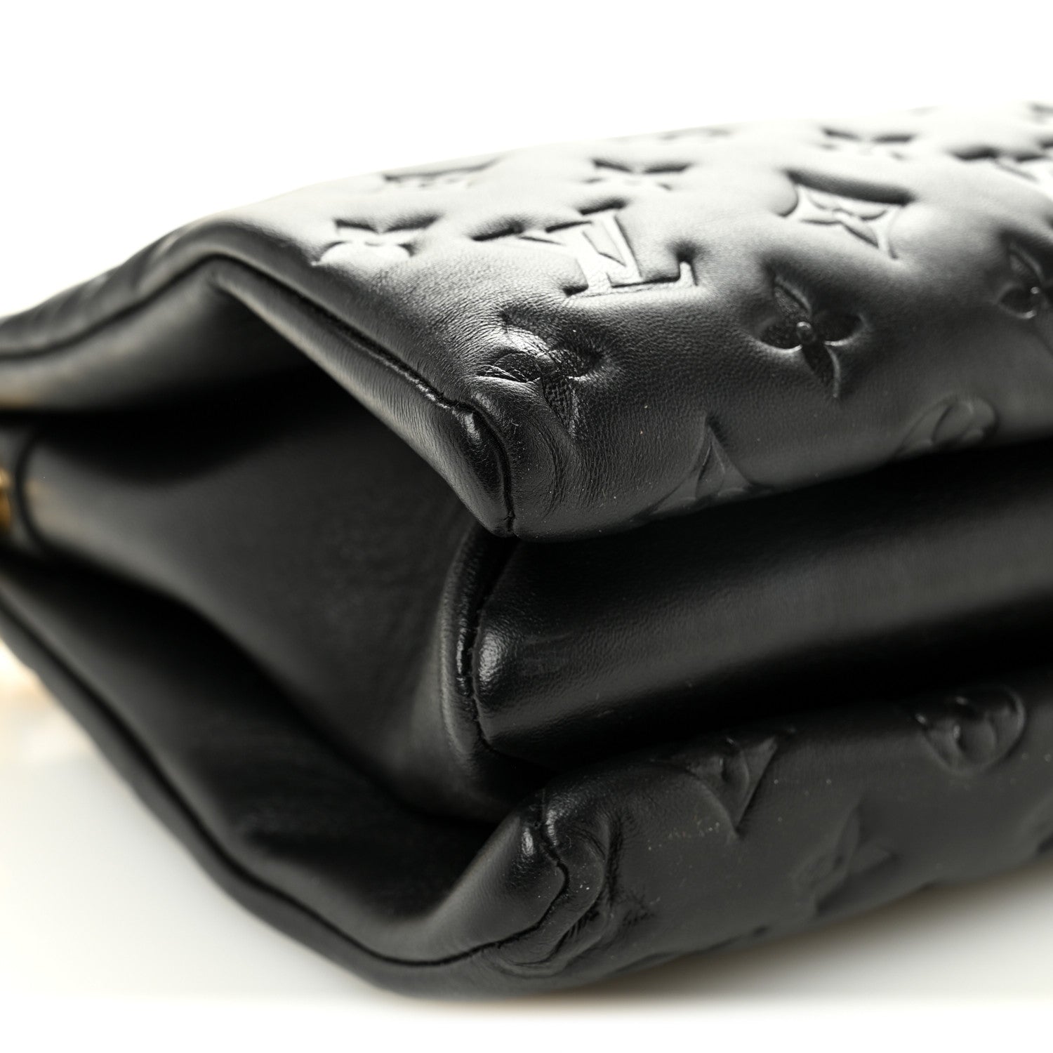 Louis Vuitton Lambskin Embossed Monogram Coussin MM Black 10 of 12