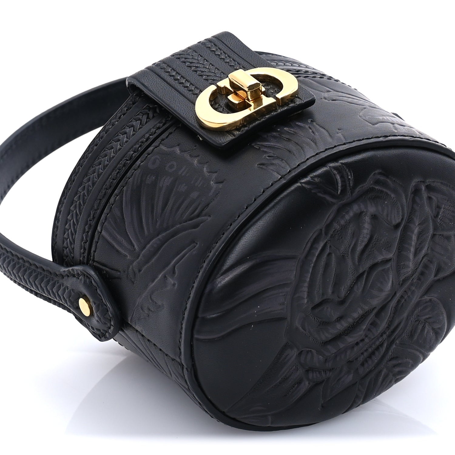 Christian Dior Calfskin Embossed Jardin Botanique Micro Vanity Case Black 7 of 7