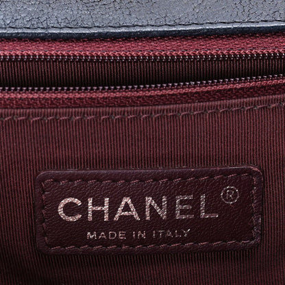 Chanel Crumpled Lambskin New Medium Studded Boy Flap Navy 5 of 9