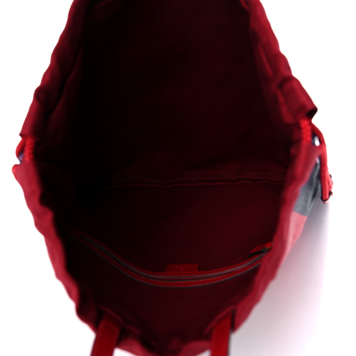 Canvas Logo Sylvie Stripe Drawstring Backpack Red