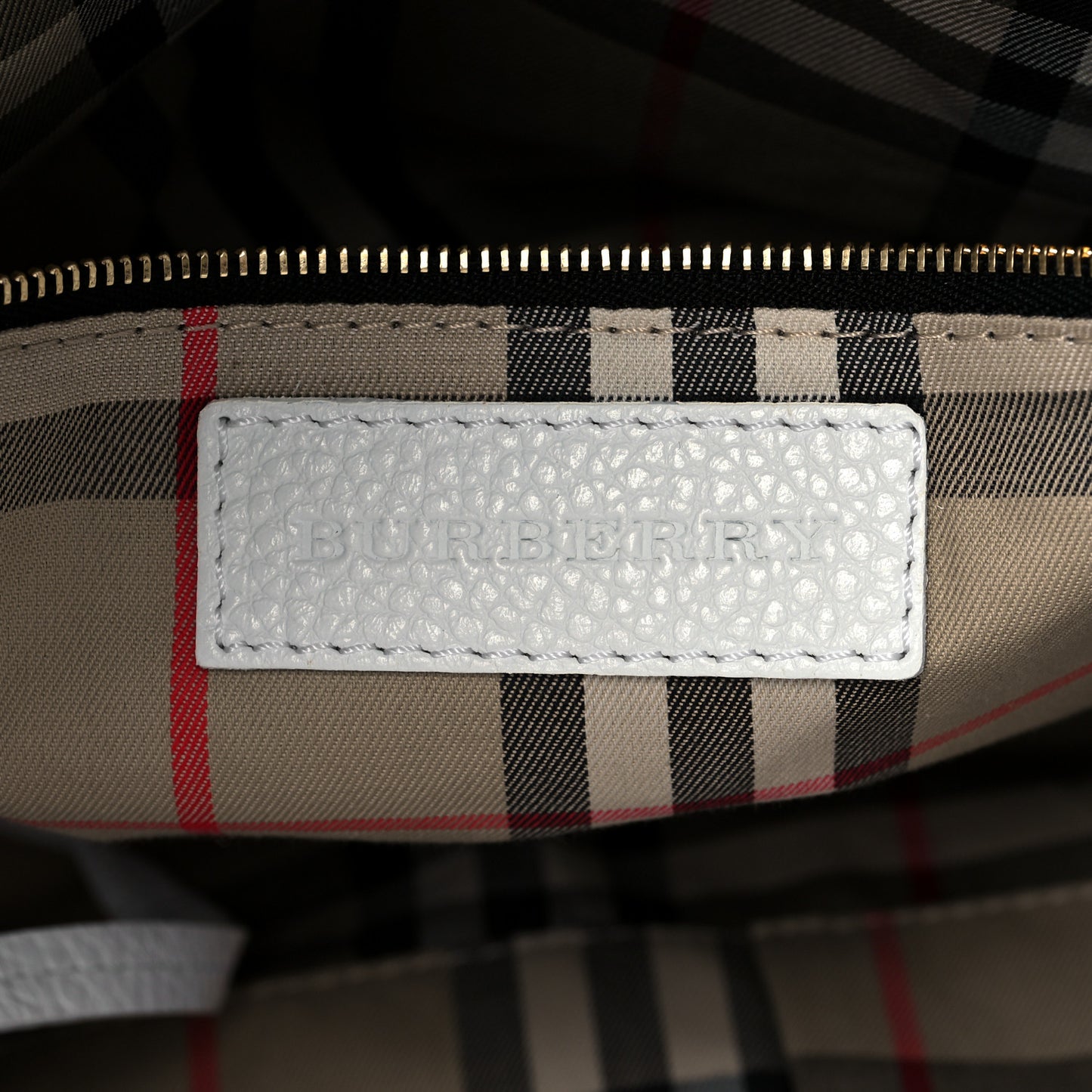 London Grainy Calfskin Medium Baynard Tote White