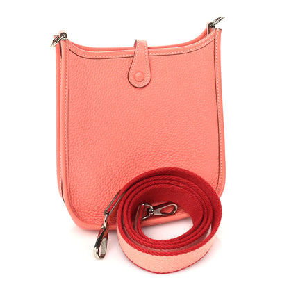 Hermes Taurillon Clemence Amazone Evelyne TPM Crevette Rouge Casaque 2 of 9