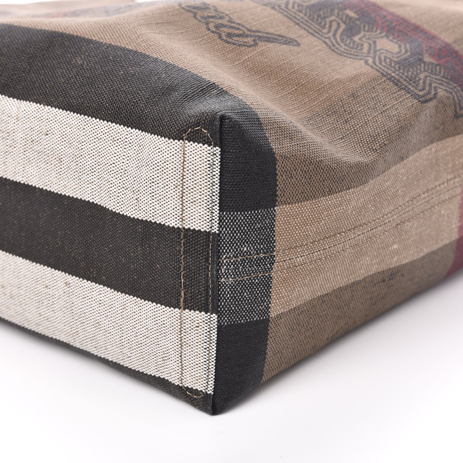 Burberry Coated Canvas Mega Check Medium Doodle Tote White 11 of 12