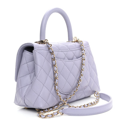 Chanel Caviar Quilted Mini Coco Handle Flap Light Purple 3 of 9