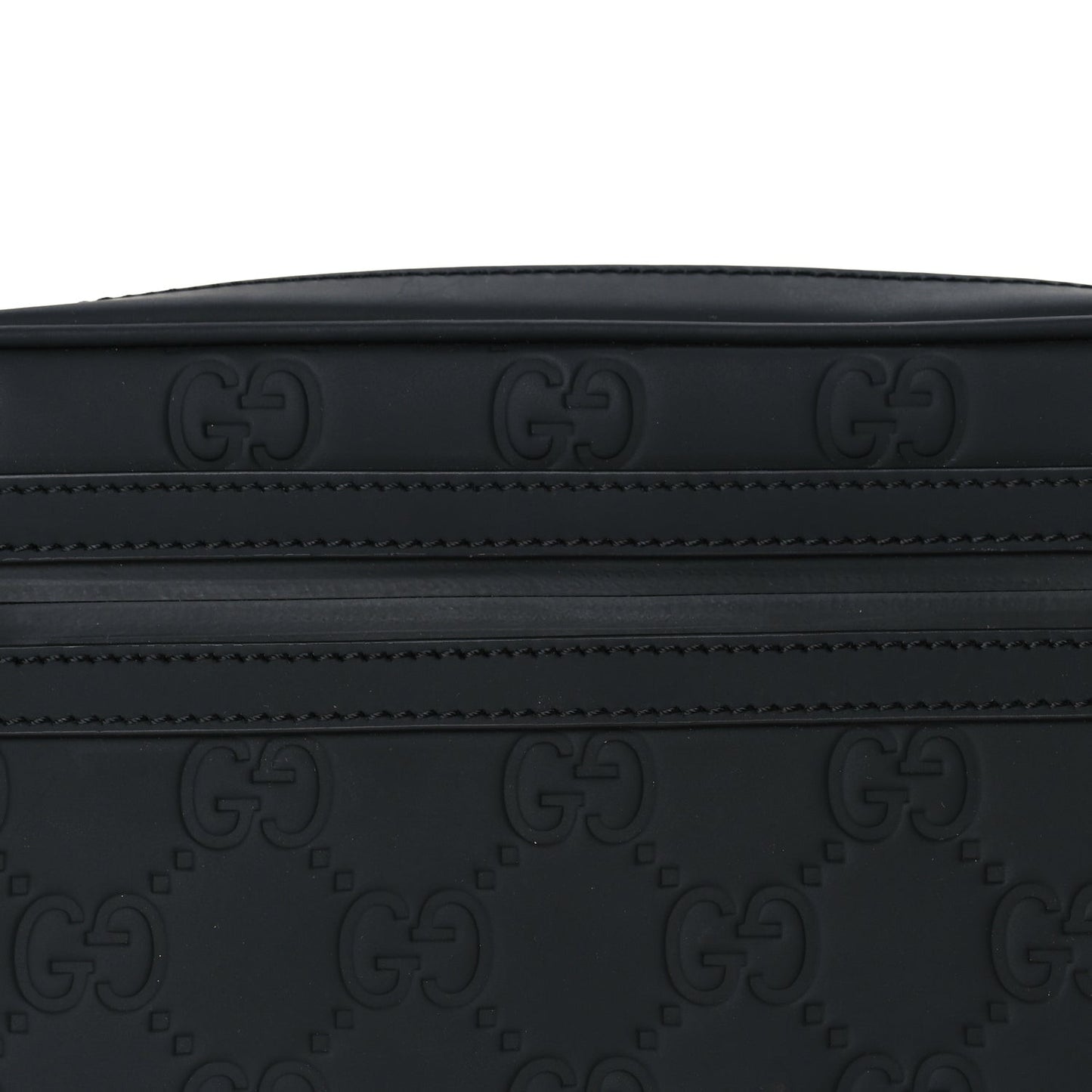 Rubber Effect Monogram GG Waist Belt Bag  Black