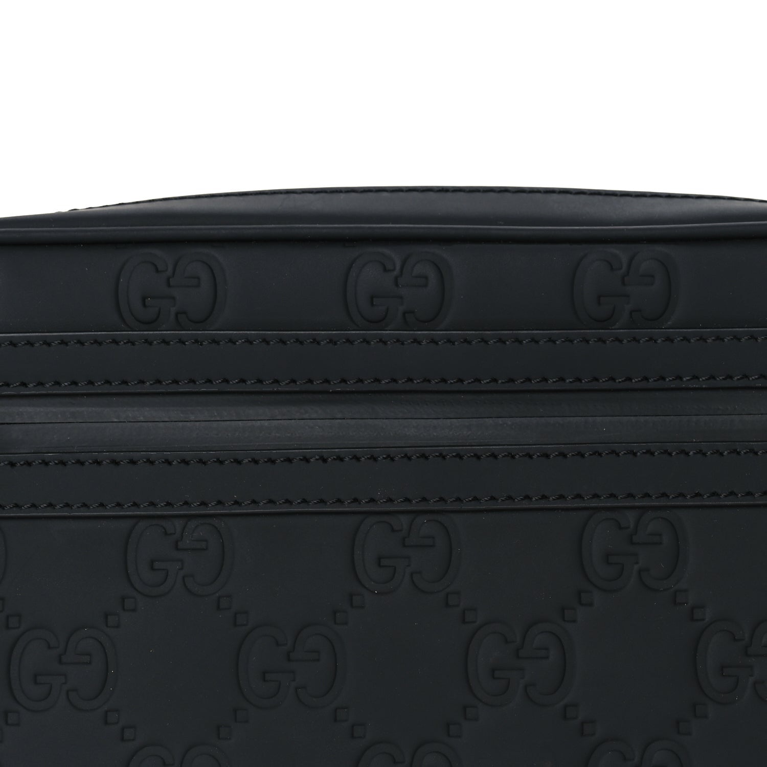 Gucci Rubber Effect Monogram GG Waist Belt Bag  Black 6 of 8