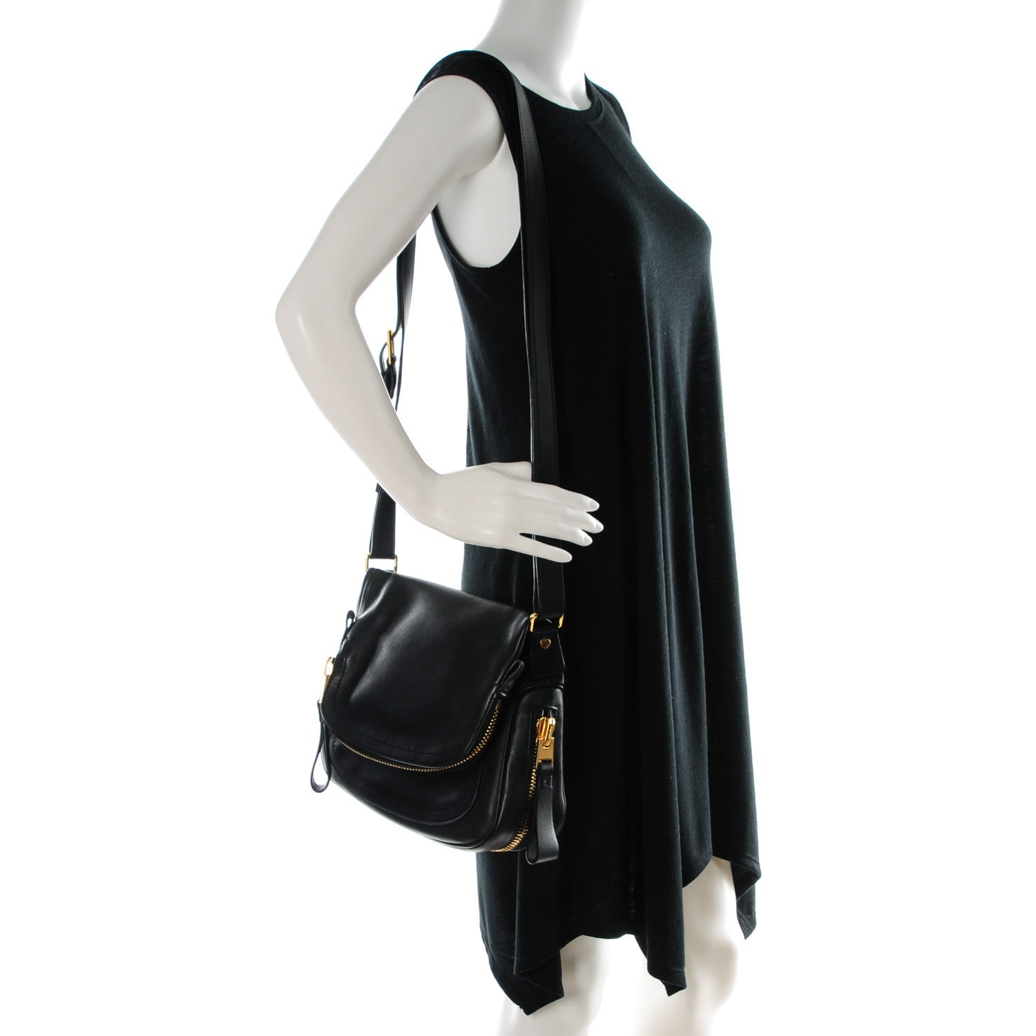 Tom Ford Grained Calfskin Medium Jennifer Crossbody Bag Black 2 of 7