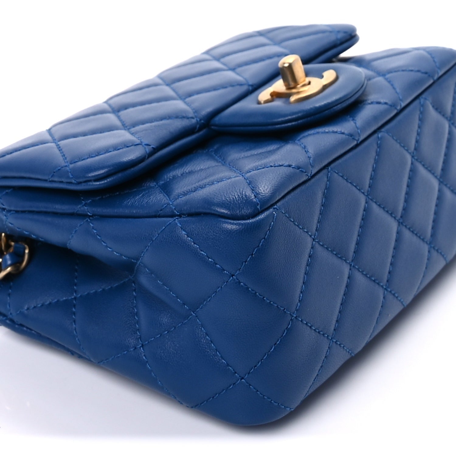 Chanel Lambskin Quilted Mini Pearl Crush Flap  Blue 9 of 10