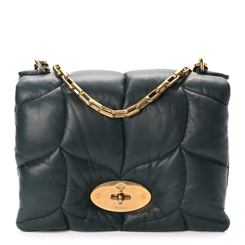 Nappa Pillow Quilted Little Softie Bag Mulberry Green