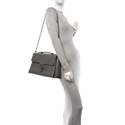 Gucci Dollar Calfskin Medium Interlocking G Top Handle Shoulder Bag Loess 2 of 12