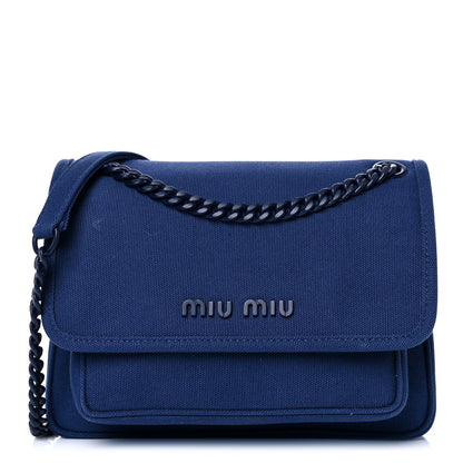 Miu Miu Hemp Canvas Crossbody Blue 2 of 11