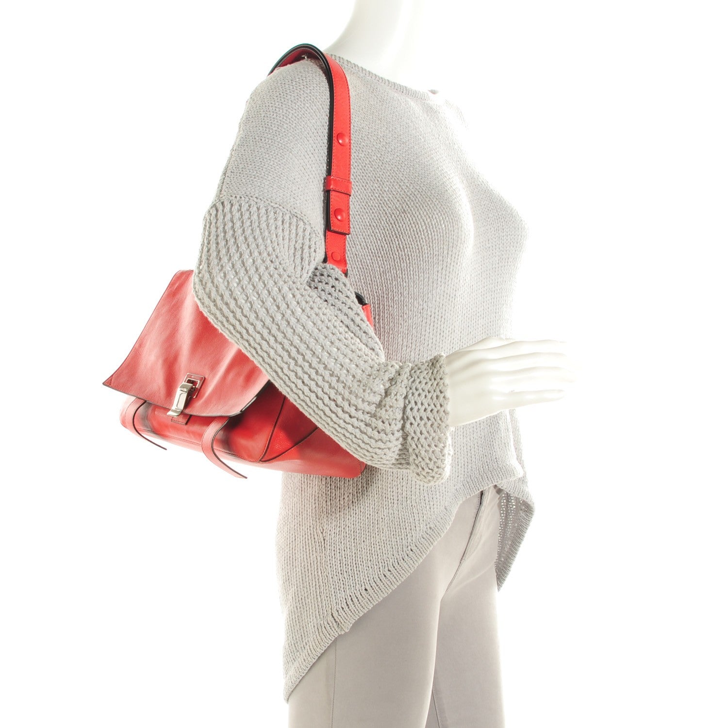 Proenza Schouler Calfskin Double Sided PS Courier Bag Poppy Chianti 3 of 10