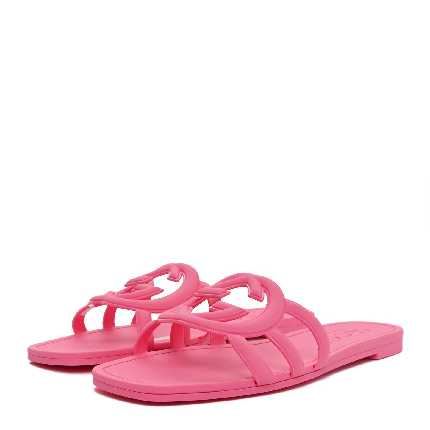 Rubber Interlocking G Womens Slide Sandals 39 Knit Rose