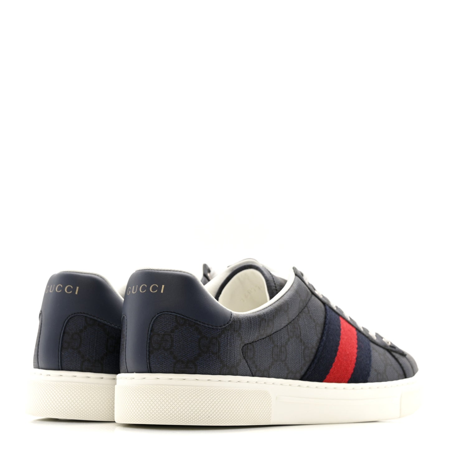GG Supreme Monogram Web Mens New Ace Sneakers 8.5 Dark Blue