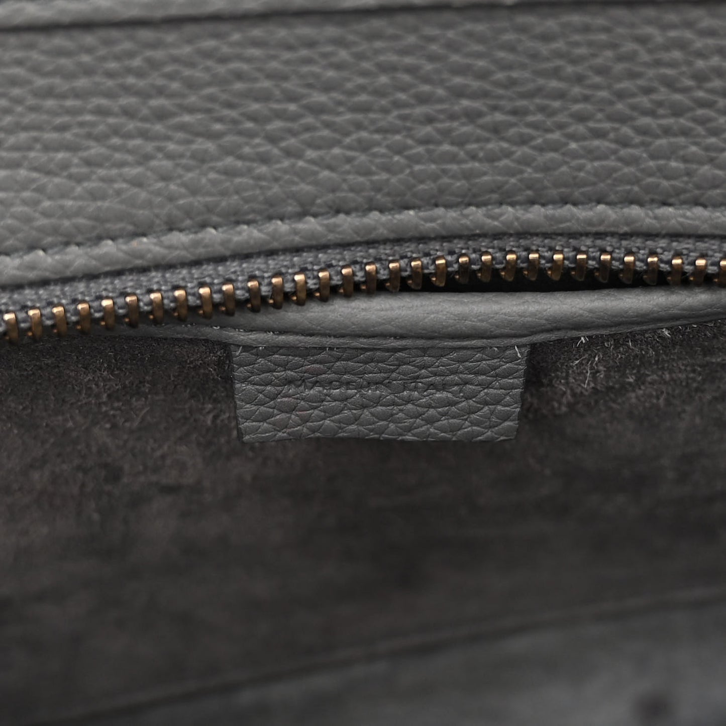 Baby Drummed Calfskin Nano Luggage Kohl