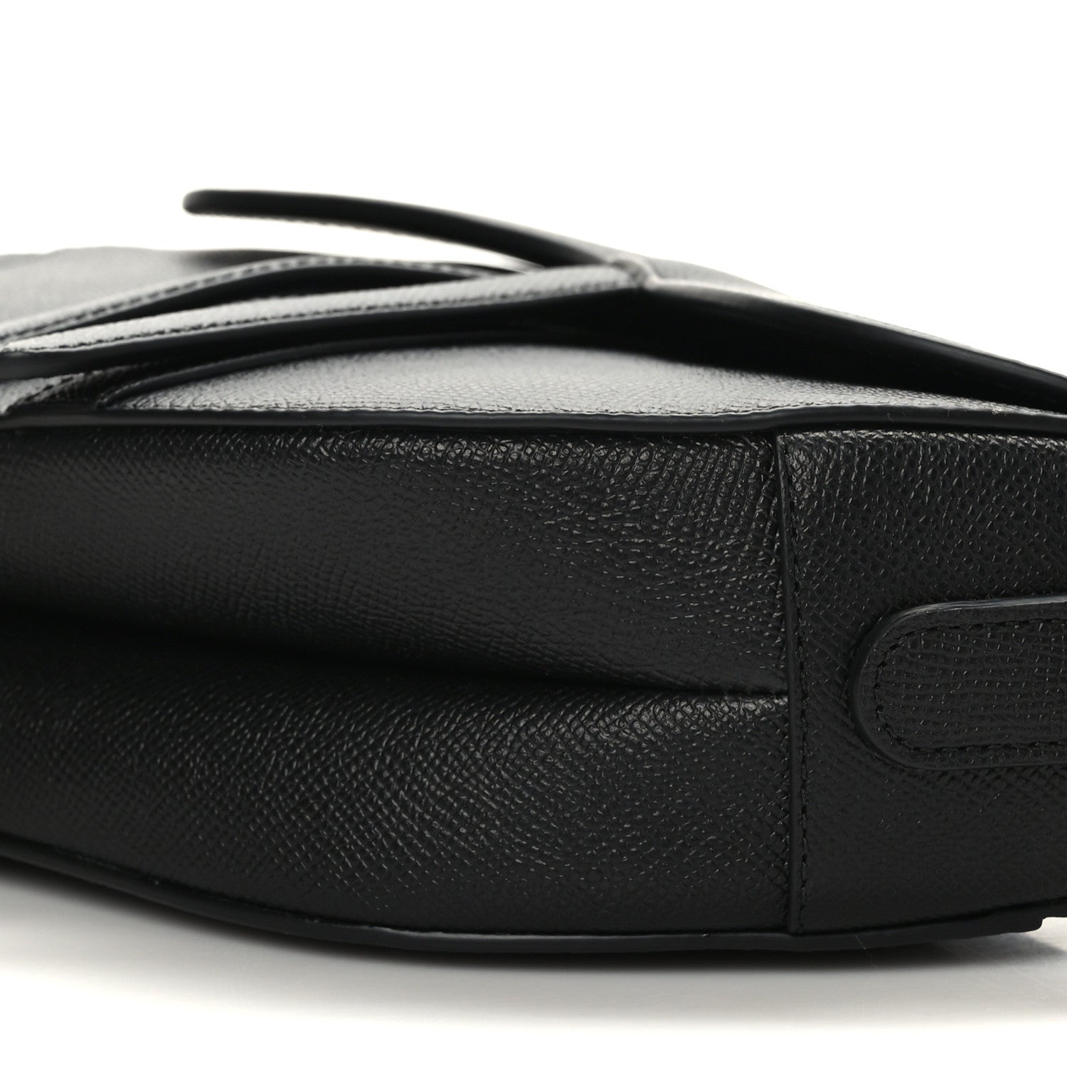 Christian Dior Grained Calfskin Saddle Bag With Strap Black 9 of 9