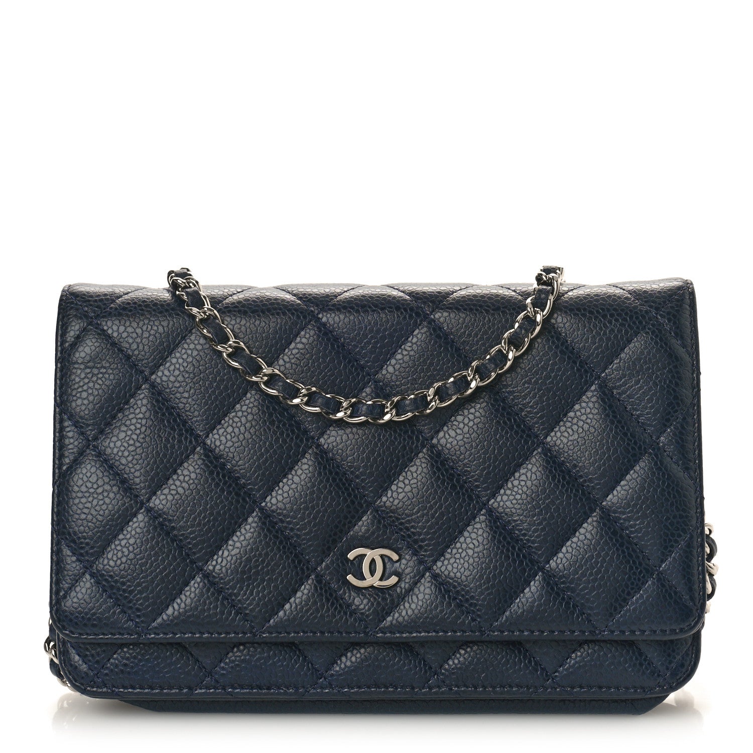 Chanel Caviar Quilted Wallet on Chain WOC Navy 1 of 11