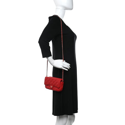 Chanel Caviar Quilted Flap Phone Holder With Chain Red 2 of 12