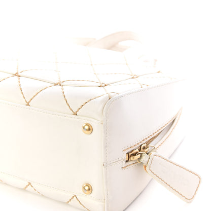 Chanel Calfskin Contrast Stitch Surpique Bowler White 8 of 11