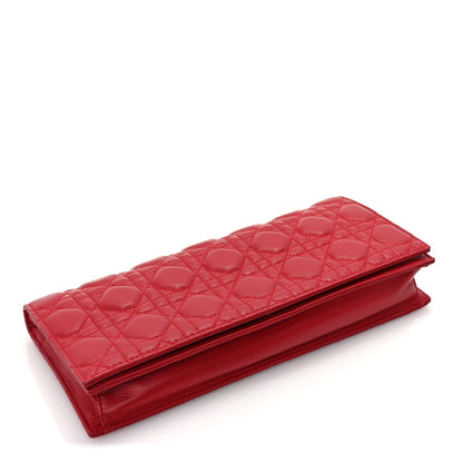 Christian Dior Lambskin Cannage Lady Dior Convertible Clutch Red 3 of 8
