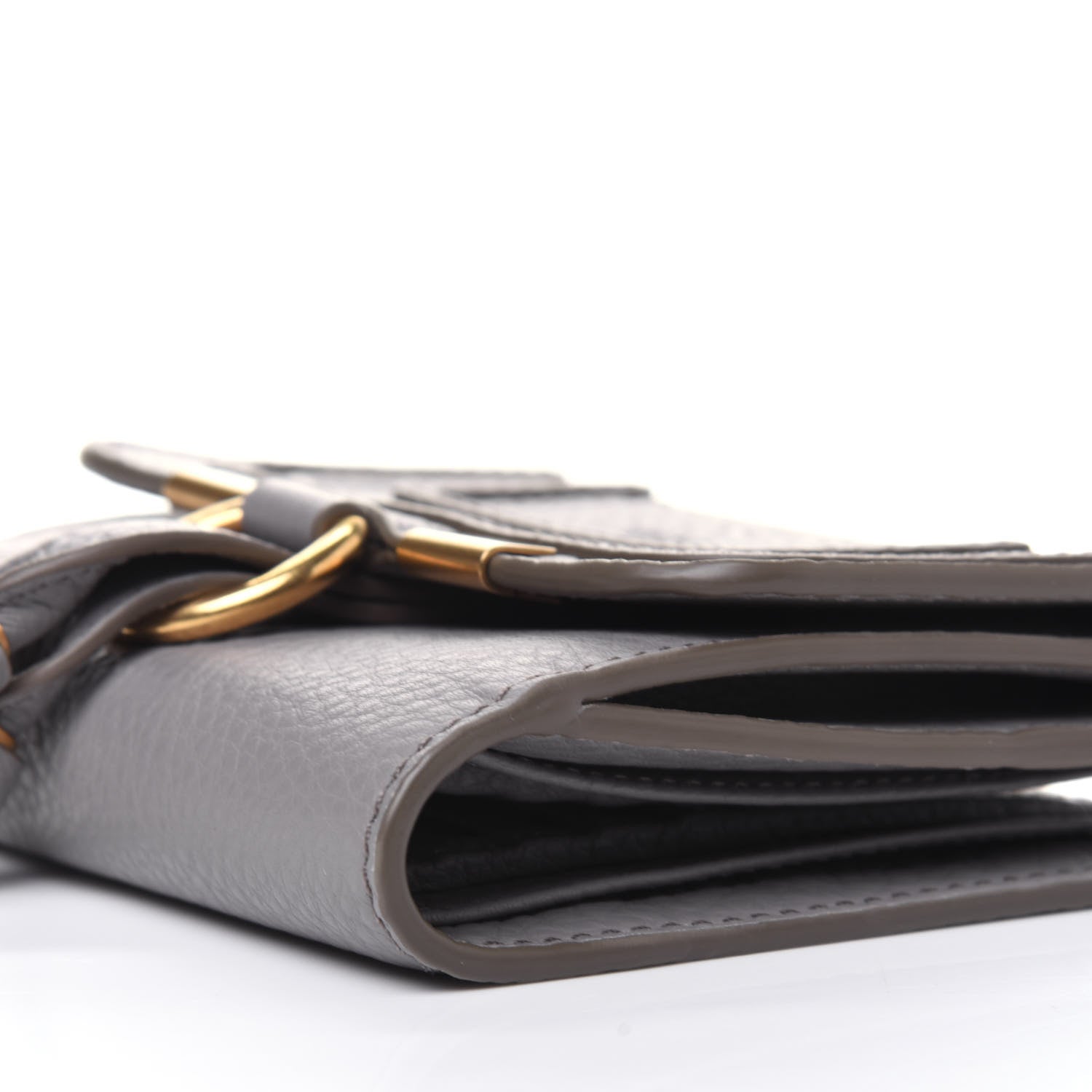 Chloe Grained Calfskin Marcie Square Wallet Cashmere Grey 10 of 12