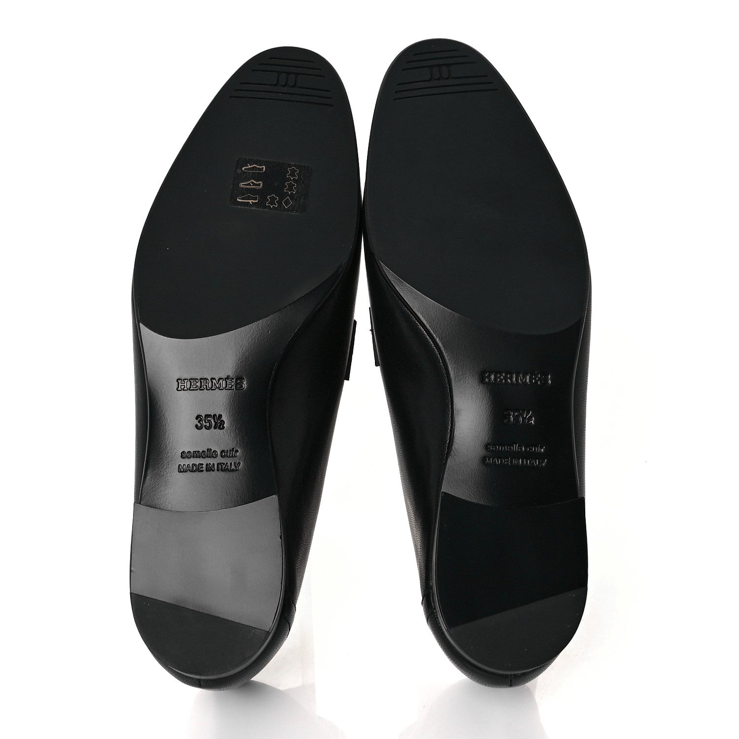 Hermes Goatskin Womens Paris Loafers 35.5 Black 5 of 9