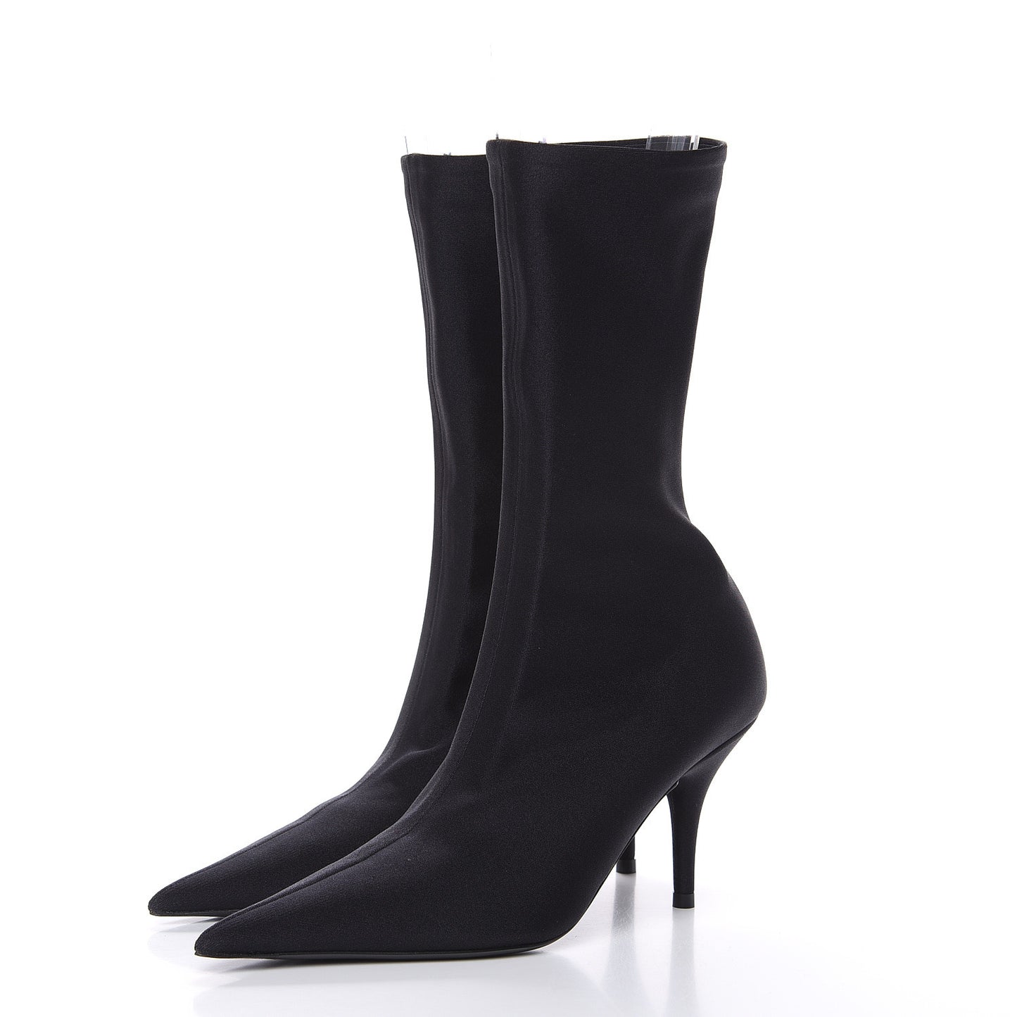 Jersey Crepe Extreme Pointed Toe Knife Booties 35 Black