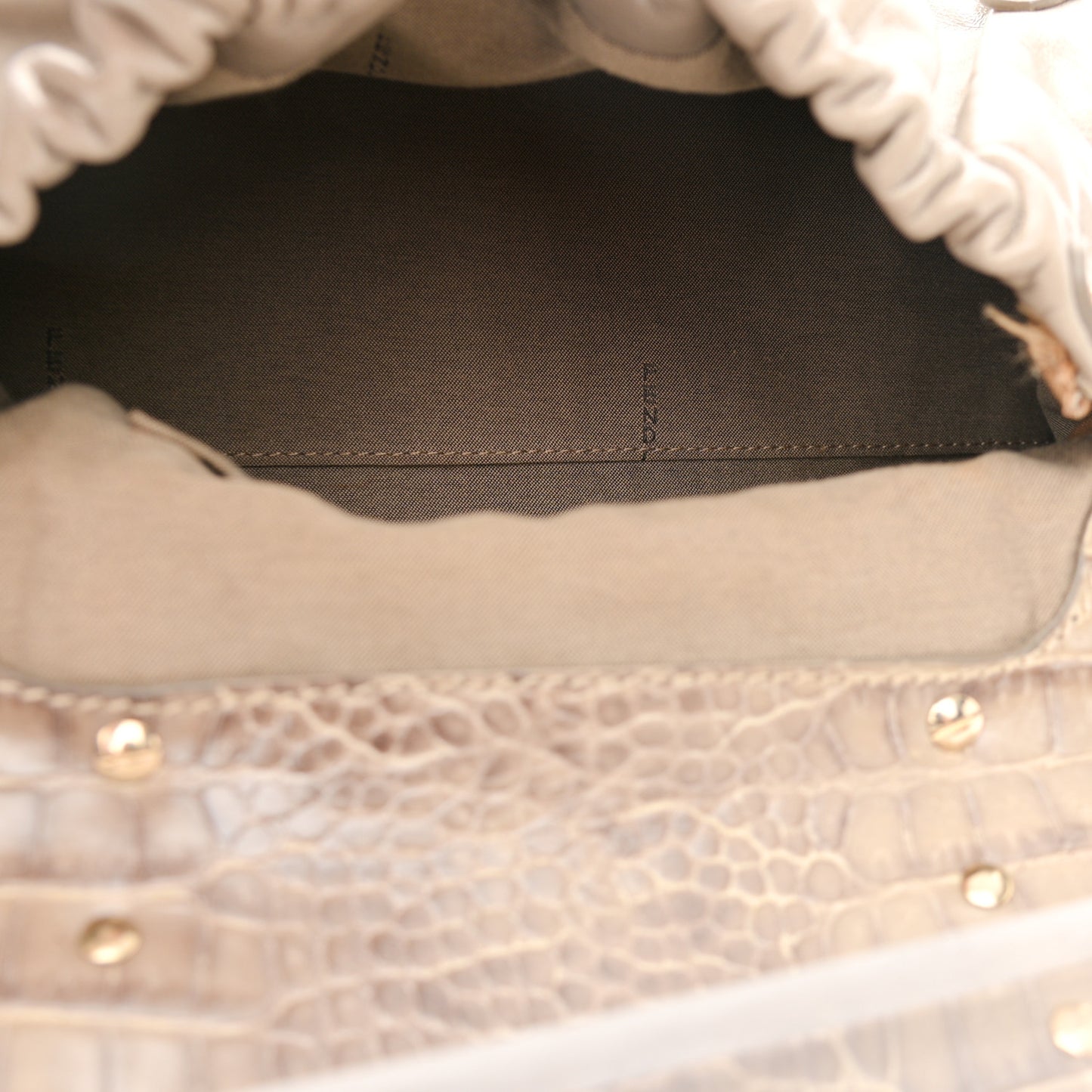 Lambskin Crocodile Embossed Medium Magic Bag Beige